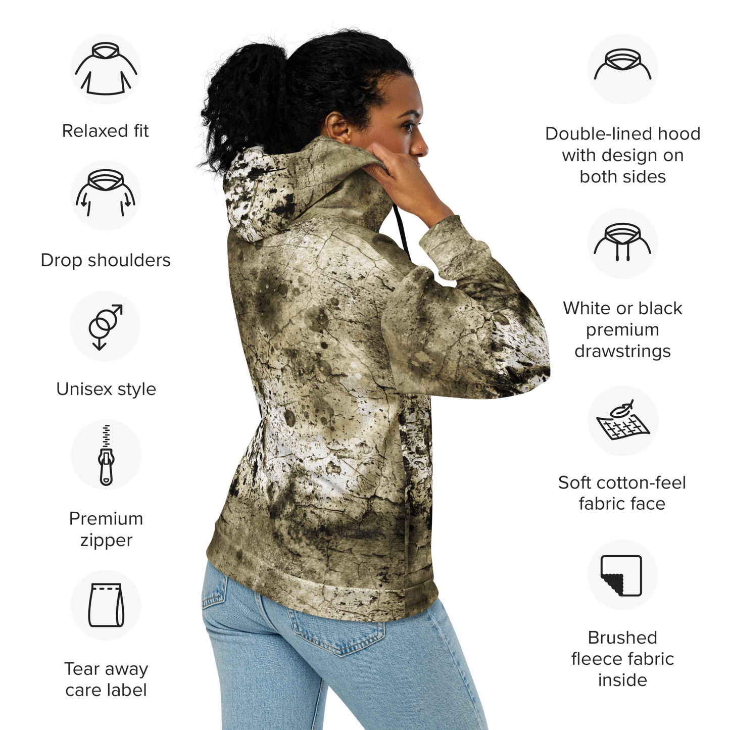 GRUNGE Unisex zip hoodie