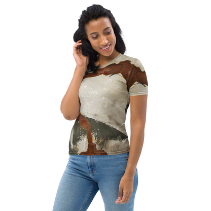 ERDKLANG Damen-T-Shirt mit exklusivem, zeitlosem Design; handwerklich gefertigt, erdiges Farbspiel.
